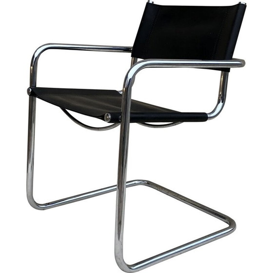 Image 1 of Vintage fauteuil in buis en leer van Marcel Breuer