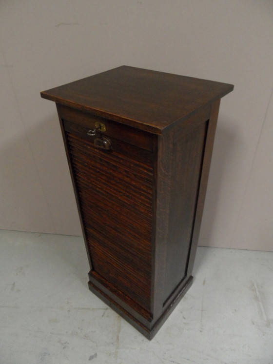 Image 1 of Vintage eiken rolluikkast met lades