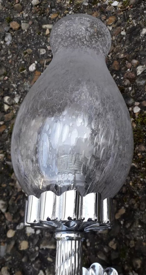 Image 1 of Metalen en bubbelglas wandlampen