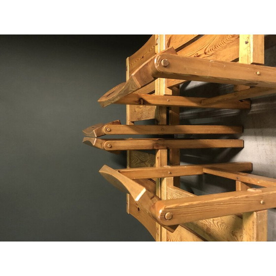 Image 1 of Set van 4 vintage grenen Edwin Helseth eetkamerstoelen voor Stange Bruk, 1970