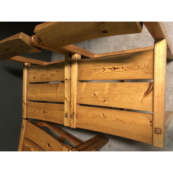 Image 1 of Set van 4 vintage grenen Edwin Helseth eetkamerstoelen voor Stange Bruk, 1970