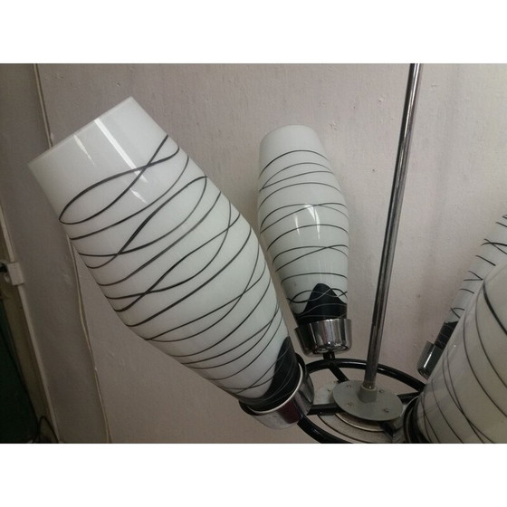 Image 1 of Vintage metalen kroonluchter Drupol, Tsjecho-Slowakije 1968