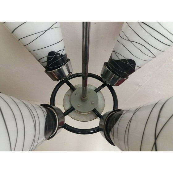 Image 1 of Vintage metalen kroonluchter Drupol, Tsjecho-Slowakije 1968