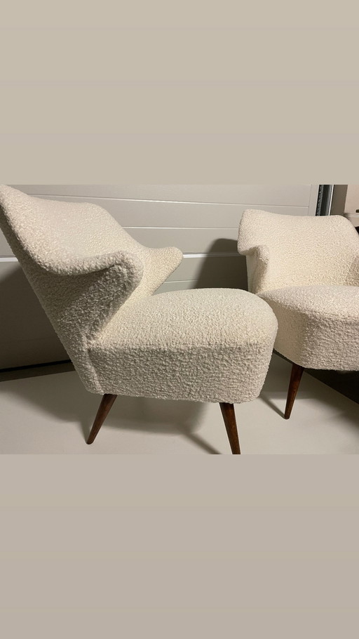 2x Mid century moderne cocktail stoel teddy