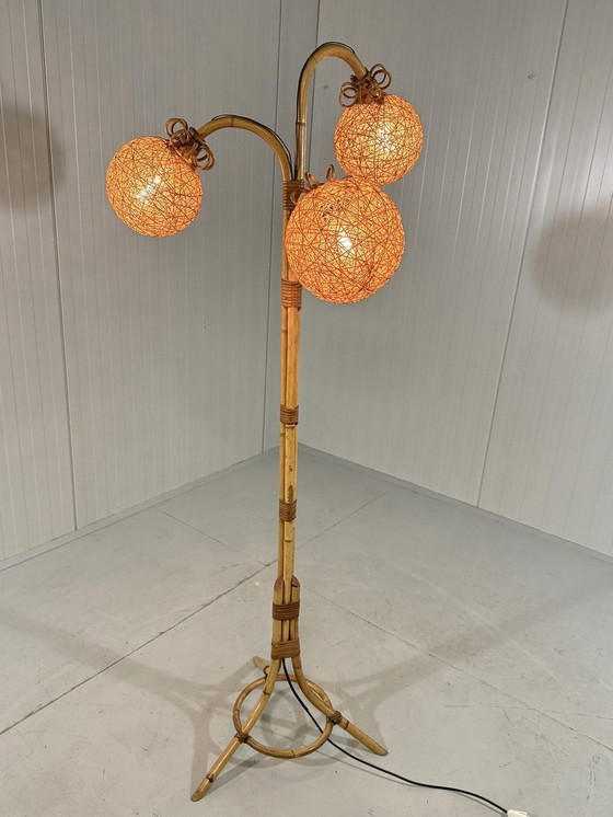 Image 1 of Rotan Vloerlamp 1950'S