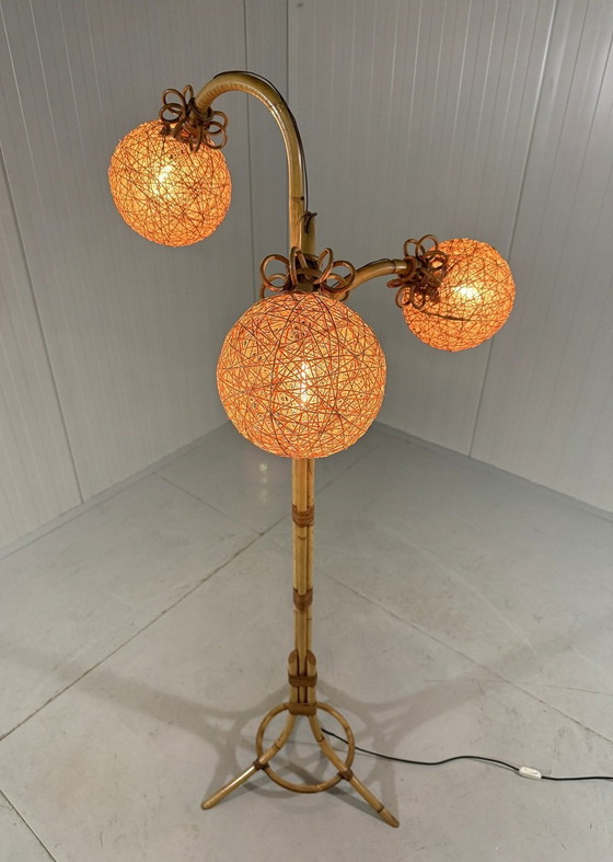 Image 1 of Rotan Vloerlamp 1950'S