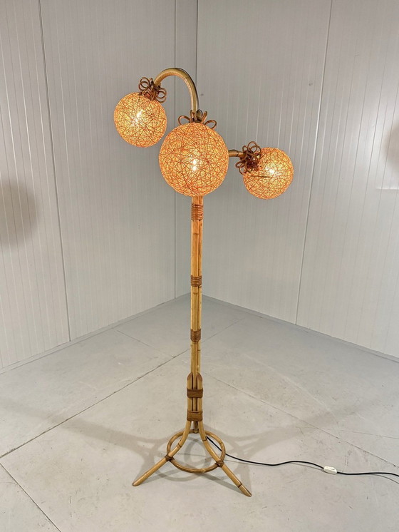 Image 1 of Rotan Vloerlamp 1950'S