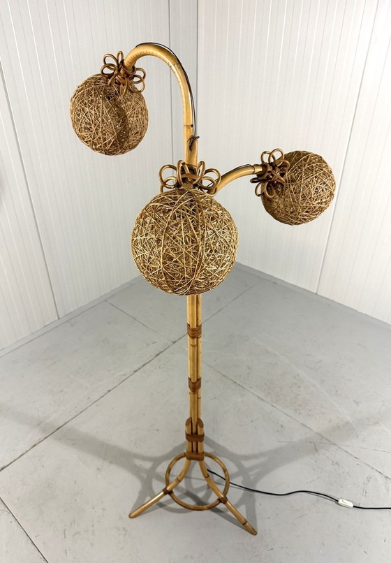 Image 1 of Rotan Vloerlamp 1950'S