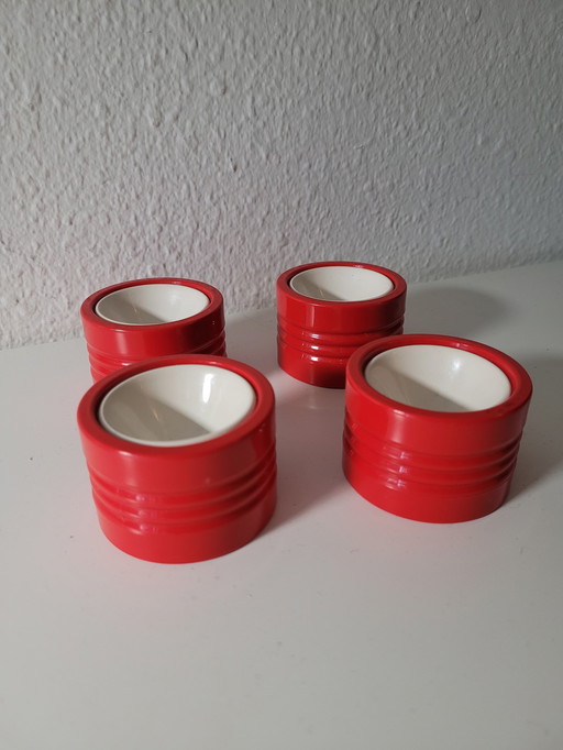 4x Vintage Retro eierdopjes