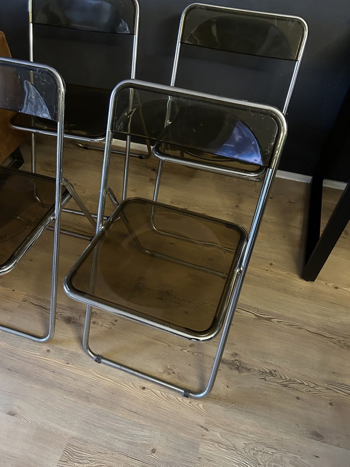 4 Vintage Retro Plexiglas Klapstoelen