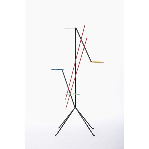 Vintage gelakte metalen pothouder, Tsjechoslowakije 1960