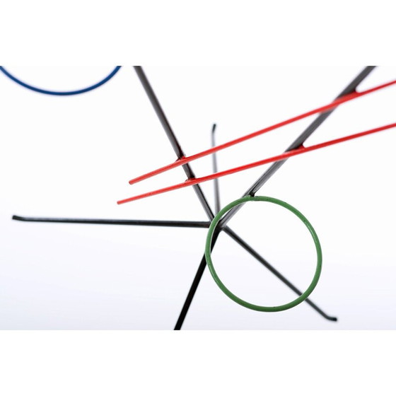 Image 1 of Vintage gelakte metalen pothouder, Tsjechoslowakije 1960