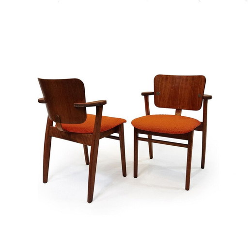 Paar vintage stoelen Domus van Ilmari Tapiovaara voor De Coene