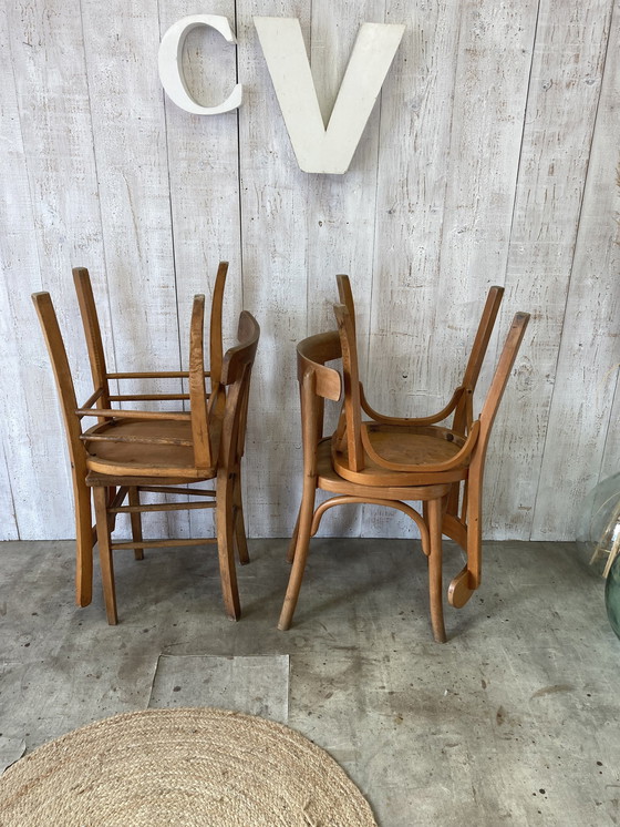 Image 1 of Set van 4 Gemengde Vintage Bistro Stoelen