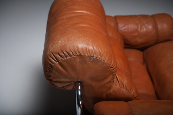 Image 1 of Tucroma Loungestoelen (2) In Cognac Leer Door Guido Faleschini Voor I4 Mariani