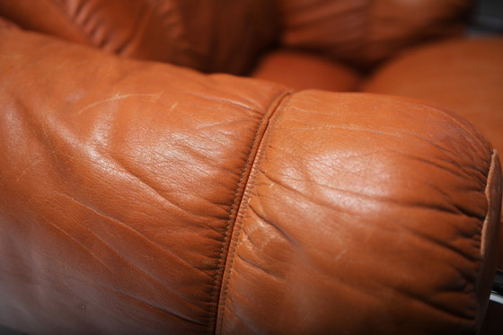 Image 1 of Tucroma Loungestoelen (2) In Cognac Leer Door Guido Faleschini Voor I4 Mariani