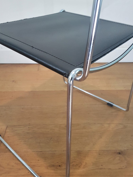 Image 1 of Vintage Italiaans design stoelen van Giandomenico Belotti in leer en chroom