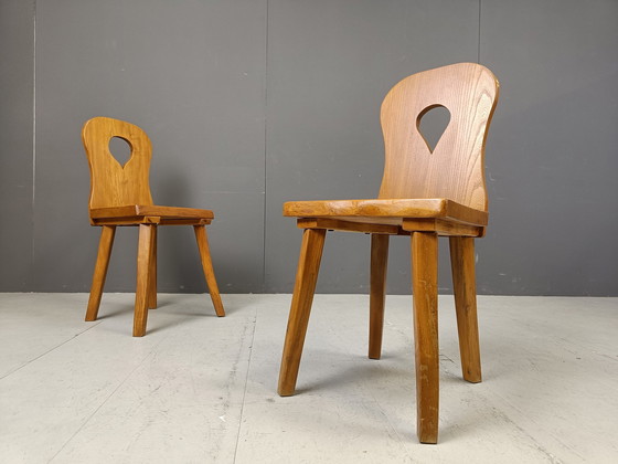 Image 1 of Vintage Brutalistische Eetkamerstoelen, set van 4 - 1960S