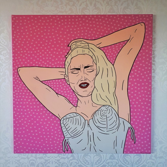 Image 1 of Frances Eckhardt - Pop Art Schilderij Madonna 90X90Cm