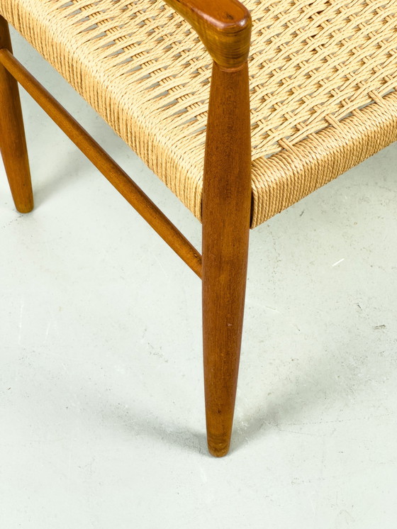 Image 1 of Teak & Papercord Fauteuil Door H. W. Klein Voor Bramin, 1960S