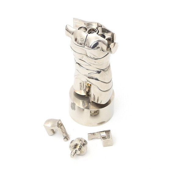 Image 1 of Vintage "Mini-David" nestsculptuur van vernikkeld aluminiumlegering door Miguel Barrocal, 1960