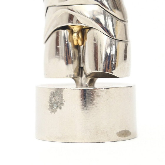 Image 1 of Vintage "Mini-David" nestsculptuur van vernikkeld aluminiumlegering door Miguel Barrocal, 1960