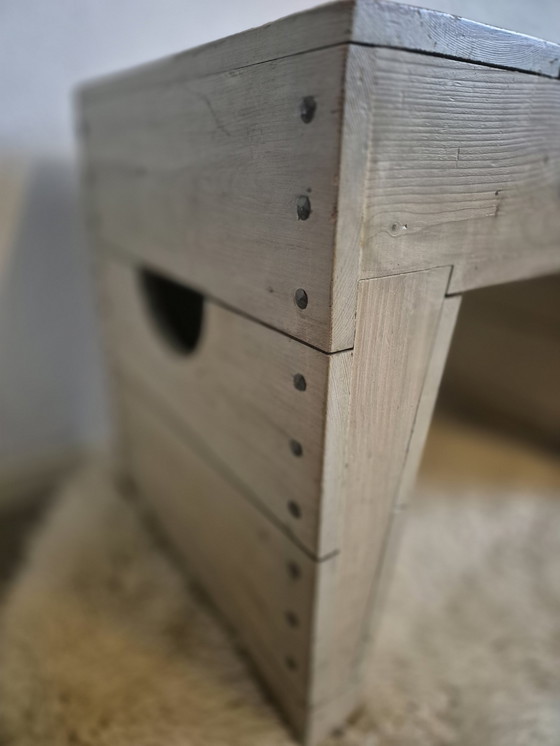 Image 1 of Zeldzame Origineel Jaren 70 Hans Dom Van Der Laan Kruk Tafel Bosssche School 