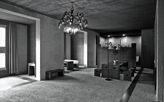 Image 1 of Zeldzame Origineel Jaren 70 Hans Dom Van Der Laan Kruk Tafel Bosssche School 