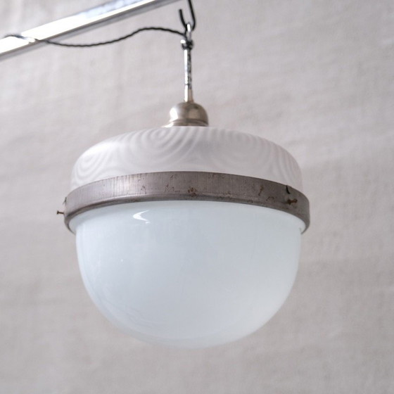 Image 1 of Vintage opaal glazen hanglamp, Frankrijk 1930