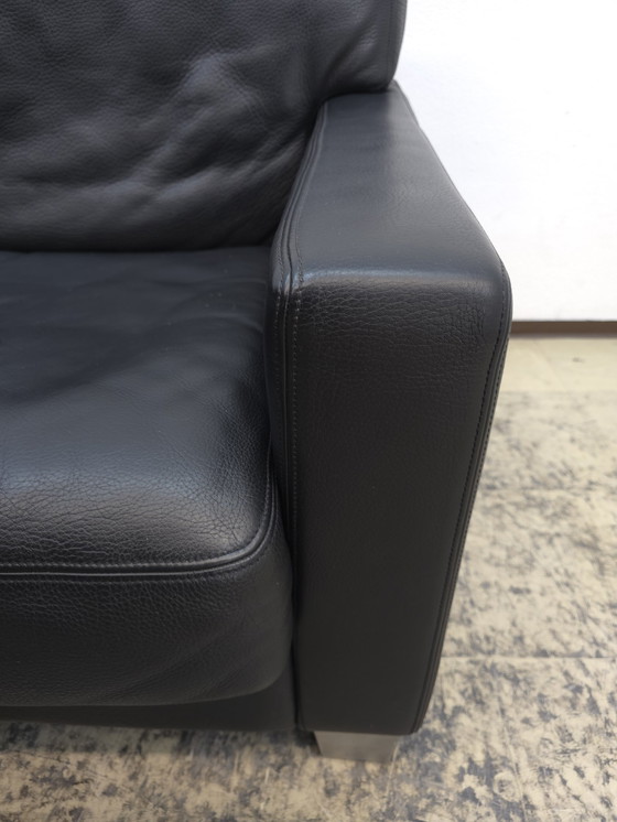 Image 1 of De Sede Ds 17 Sofa Zwart Club Leder Designer Sofa Leder Bank Desede