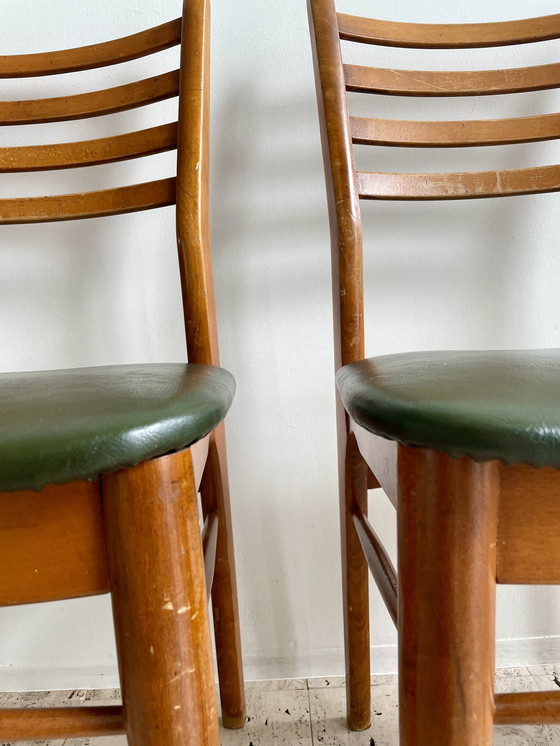 Image 1 of 5x Teak Houten vintage stoelen