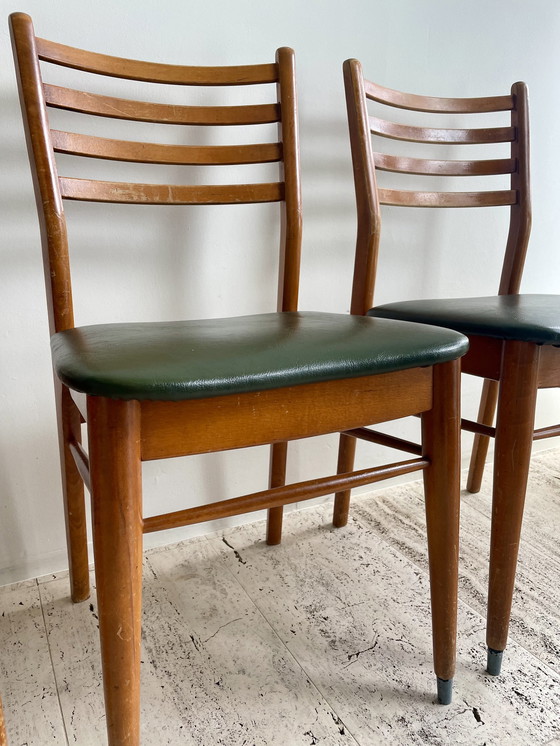 Image 1 of 5x Teak Houten vintage stoelen