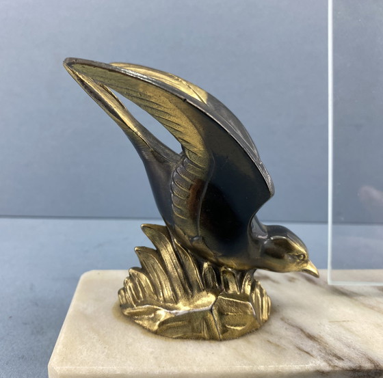 Image 1 of Art Deco Fotohouder Met Aan Vliegende Vogel 
