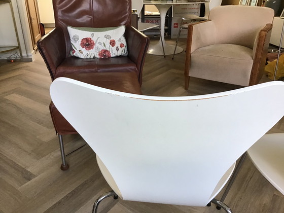 Image 1 of 2x Fritz Hansen eetkamer stoelen