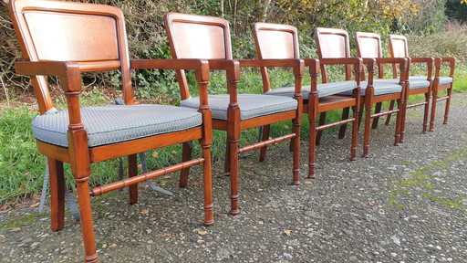 6 Rac Royal Antique Engels Eetkamer Armstoelen 