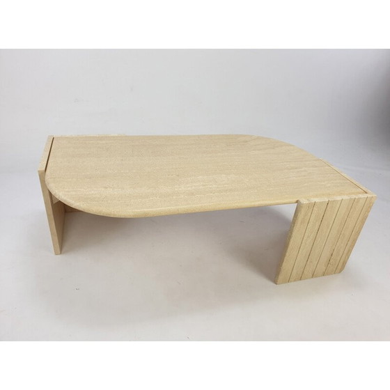Image 1 of Vintage travertijnen salontafel, Italië 1980