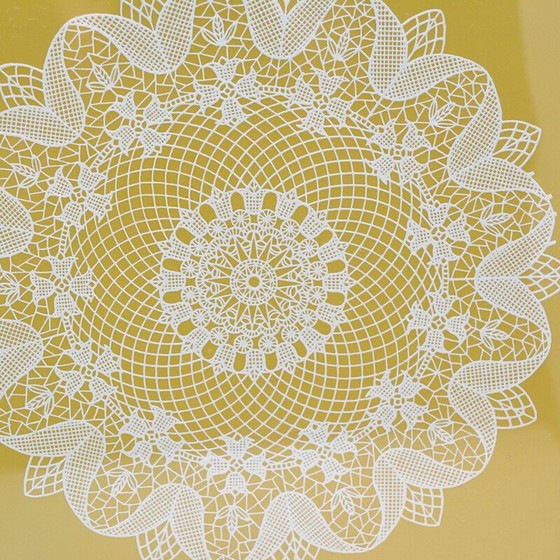 Image 1 of Vintage modernistisch geel plastic gebaksbord, Duitsland 1960