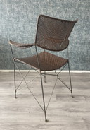 3x Vintage Yuzuru Yamakava Rap stoelen walnoot rotan