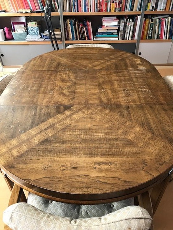 Image 1 of Drexel Heritage Ovaal/Ronde Tafel Met 4 Stoelen