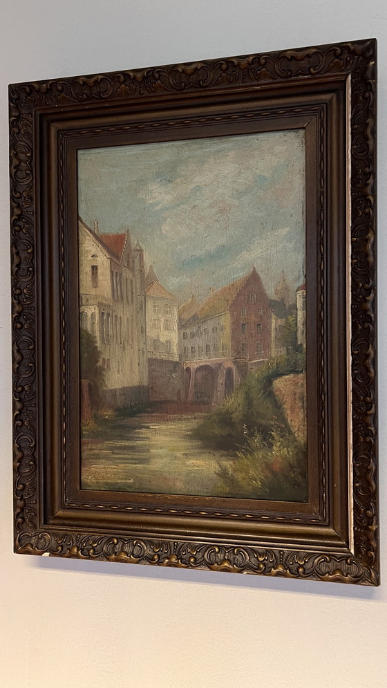 Image 1 of Schilderij van de stad