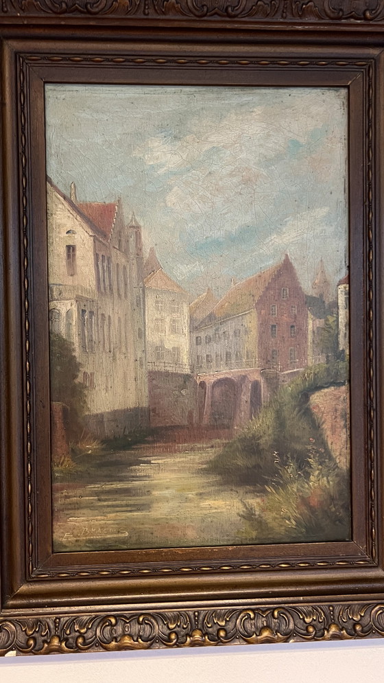 Image 1 of Schilderij van de stad