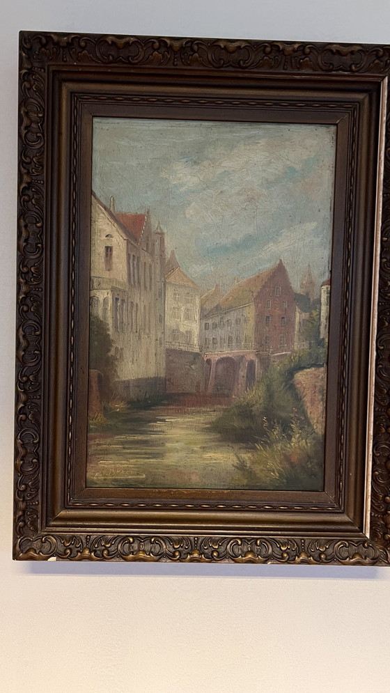 Image 1 of Schilderij van de stad