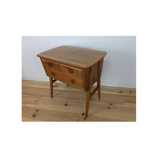 Vintage Scandinavische console in massief hout