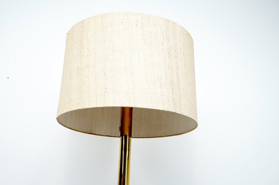 Image 1 of Duitse vintage vloerlamp in goud met grote kap & gouden details, jaren 1970