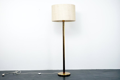 Duitse vintage vloerlamp in goud met grote kap & gouden details, jaren 1970