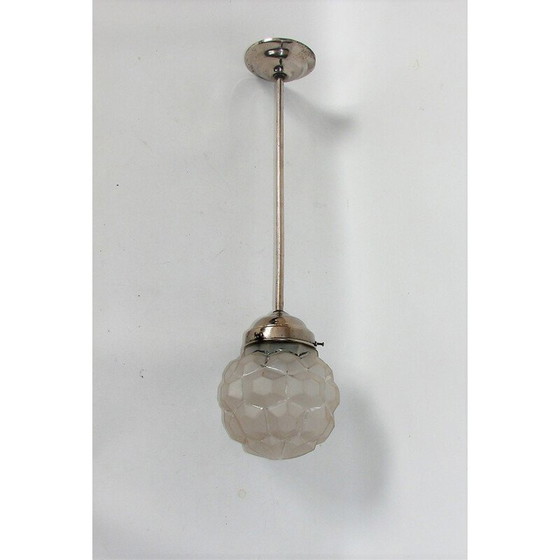 Image 1 of Vintage metalen hanger van messing en glas, 1930