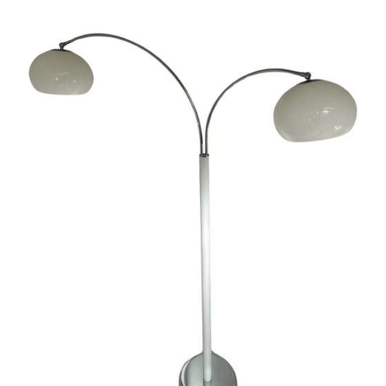 Image 1 of Dijkstra - Zeldzaam model - Space Age Design / MCM Vloerlamp met twee kappen