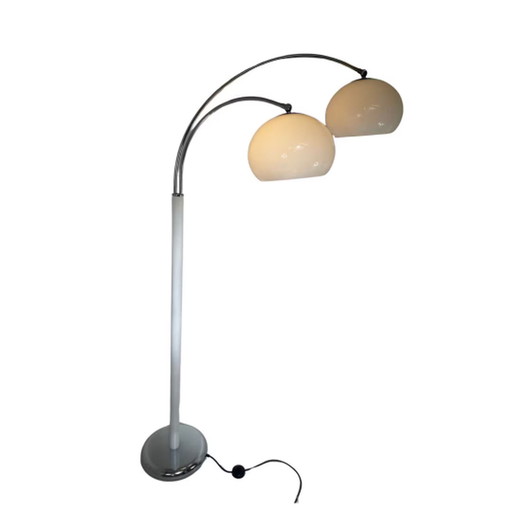 Dijkstra - Zeldzaam model - Space Age Design / MCM Vloerlamp met twee kappen