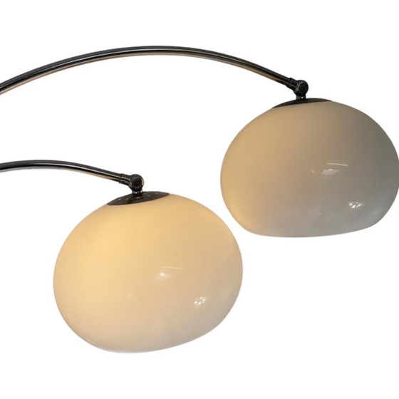 Image 1 of Dijkstra - Zeldzaam model - Space Age Design / MCM Vloerlamp met twee kappen