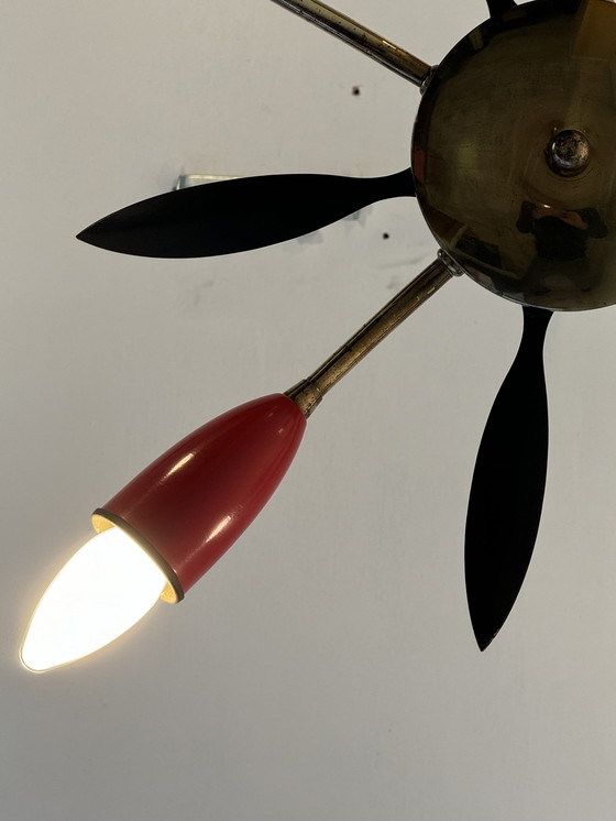 Image 1 of Sputnik 5 Kleurige Plafond Lamp | 50S 